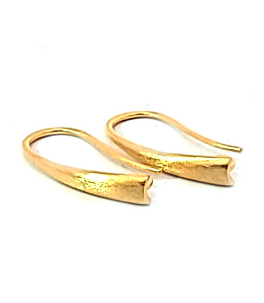 Elegant ear hook, gold-plated matt silver  - 1