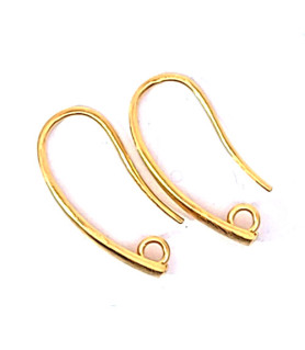 Elegant ear hook, gold-plated matt silver  - 2