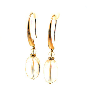 Elegant ear hook, gold-plated matt silver  - 3