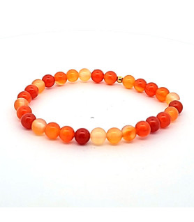 Carnelian round bead bracelet 6 mm  - 1