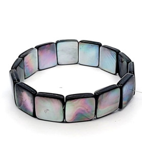 Mother-of-pearl bracelet Tahiti Square, 14 mm  - 1