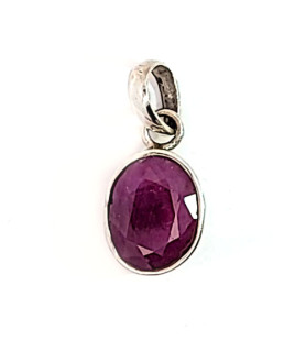 Faceted ruby pendant  - 1