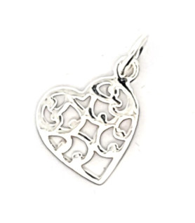 Herz Anhänger Ornament, silber  - 1