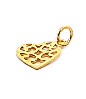 Heart pendant ornament, silver gold-plated  - 2