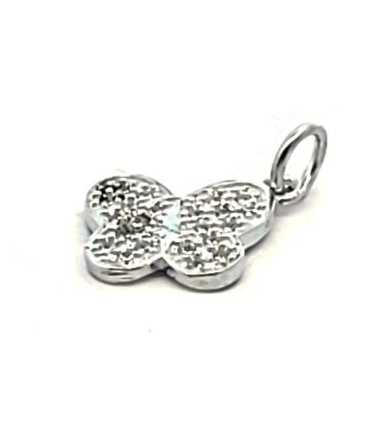 Butterfly, silver rhodium-plated with zirconia - 1 Butterfly, silver rhodium-plated with zirconia - 1