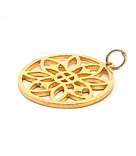 Mandala pendant large, silver gold-plated  - 1