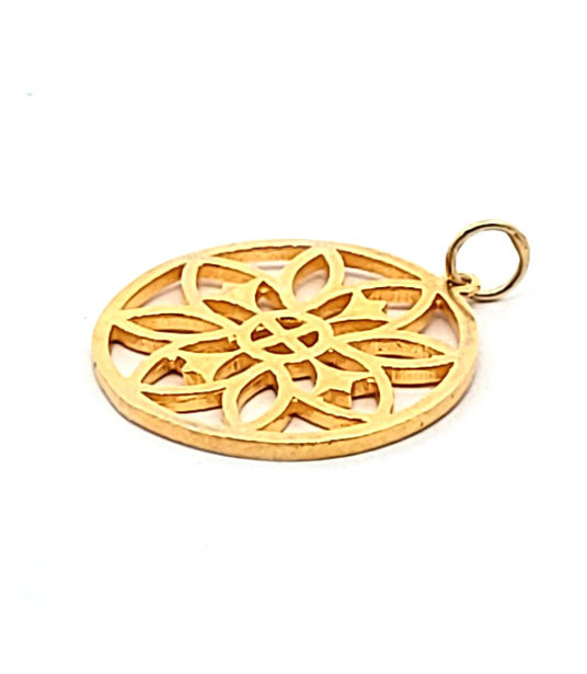 Mandala pendant large, silver gold-plated - 1 Mandala pendant large, silver gold-plated - 1