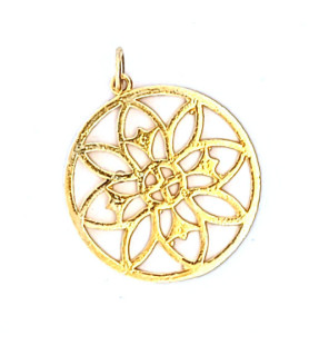 Mandala pendant large, silver gold-plated  - 2