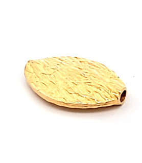 Oval flach Stripes Silberperle vergoldet 15 x 22 mm  - 1