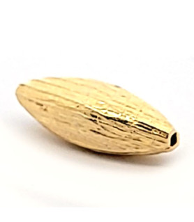 Oval lang Stripes Silberperle vergoldet 9 x 25 mm  - 1