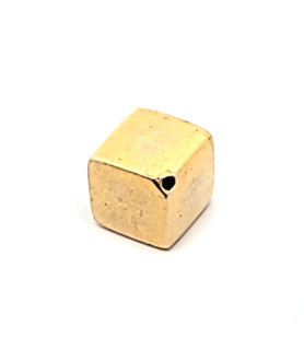 Cube diagonal silver bead gold-plated 9 mm  - 1