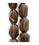 Smoky quartz, strand twist faceted 9 x 14mm  - 1