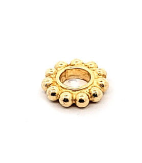 Silver bead flower wheel, gold-plated  - 1