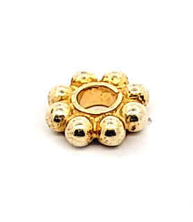Silver bead flower wheel, gold-plated  - 1