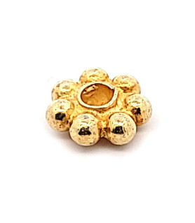 Silver bead flower wheel, gold-plated  - 1