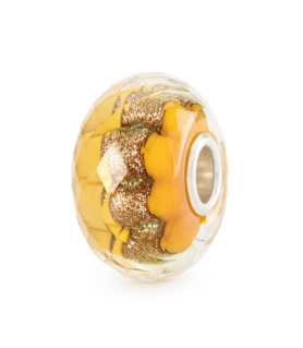 Golden Trace - Trollbeads faceted glass bead  - 1