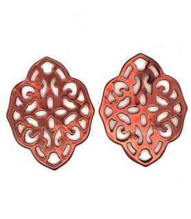 Ohrpendler Perlmutt Ornamental, braun  - 5