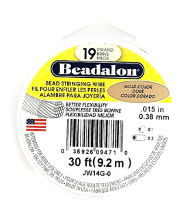 Beadalon jewelry wire 19 strands metallic gold  - 1