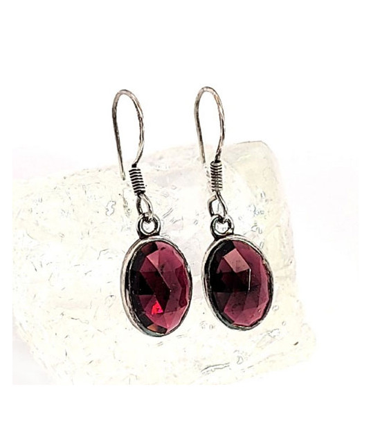 Faceted garnet earrings  - 1