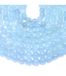 Aquamarin (A) aus Brasilien, Kugelstrang 6 mm  - 1