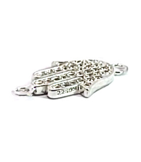 Fatima's Hand silver element rhodium-plated with zirconia  - 1
