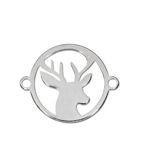 Small deer silver element, rhodium-plated  - 1