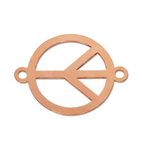 Peace symbol silver element rose gold-plated  - 1
