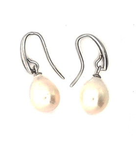 Pearl earrings, silver rhodium plated  - 3