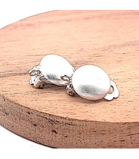 Earclip patent round small, silver rhodium plated, satin Steindesign - 4