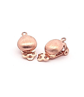 Ear clip patent 10 mm, silver rose gold-plated satin finish  - 2