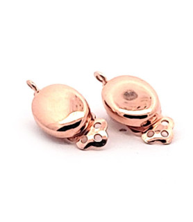 Ear clip patent oval, rose gold-plated silver  - 1