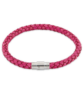 Juno magenta leather bracelet Steindesign - 1