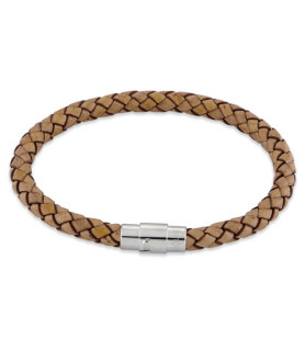 Juno Vintage Beige Leather Bracelet Steindesign - 1