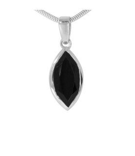 Onyx Edelsteinanhänger Navette facettiert Steindesign - 1
