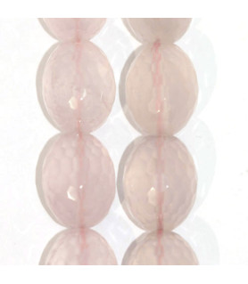 Rose quartz, oval fac 16x 22mm  - 1