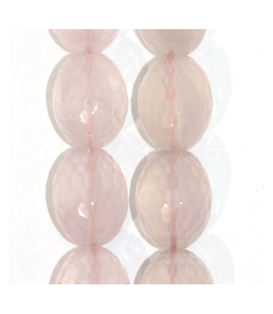 Rose quartz, oval fac 16x 22mm  - 1
