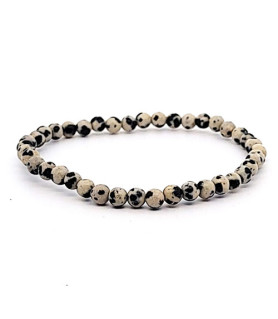 Dalmatinerstein Kugelarmband 4 mm  - 1