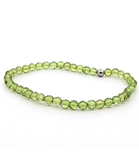 Peridot Kugelarmband 4mm facettiert  - 1