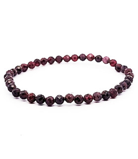Garnet bead bracelet 5 mm faceted  - 1