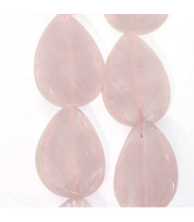 Rose quartz, strand drop faceted 18 x 25mm  - 1