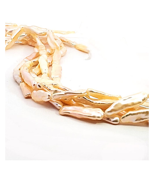 Perle lachs, Strang Fancy 15-20 x 7 mm - 1 Perle lachs, Strang Fancy 15-20 x 7 mm - 1