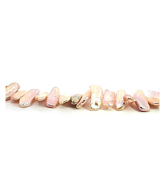 Perle lachs, Strang Fancy quer 9 x 23 mm - 1 Perle lachs, Strang Fancy quer 9 x 23 mm - 1