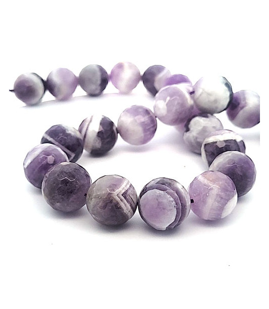 Amethystquarz, Strang facettiert 16 mm - 1 Amethystquarz, Strang facettiert 16 mm - 1