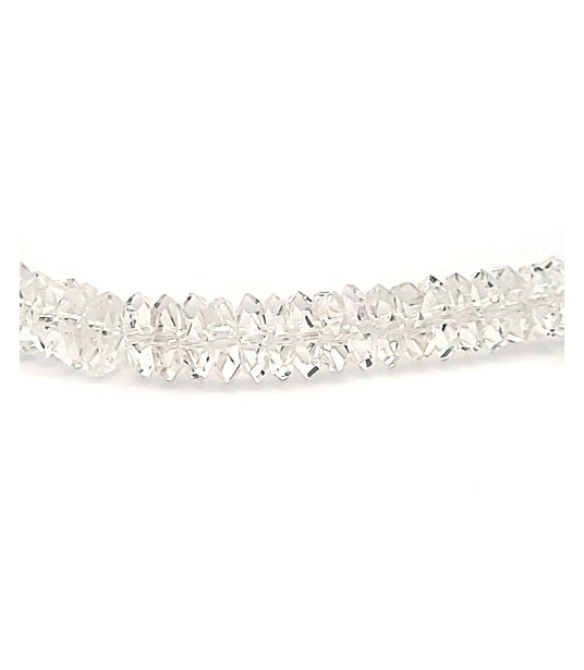 Bergkristall, Strang facettiert Diamond Cut 3 x 9 mm - 1 Bergkristall, Strang facettiert Diamond Cut 3 x 9 mm - 1