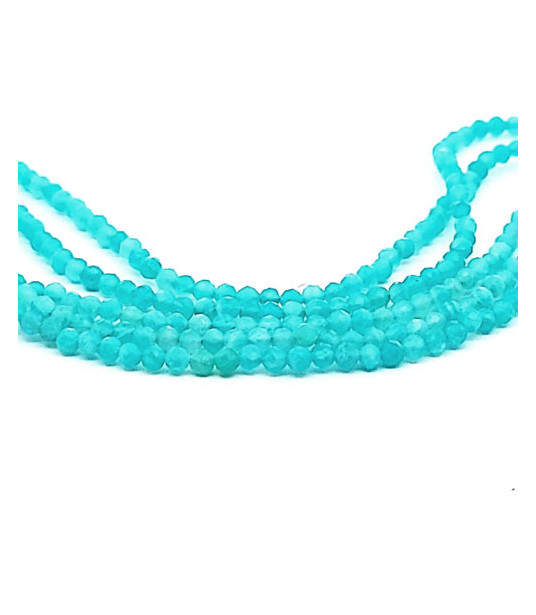 Amazonit, Kugelstrang facettiert 2,5 mm - 1 Amazonit, Kugelstrang facettiert 2,5 mm - 1