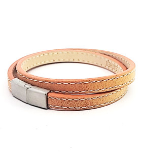 Leather bracelet Scarlett orange  - 1