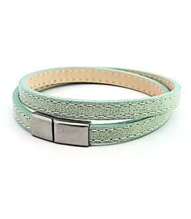 Leather bracelet Scarlett turquoise  - 1