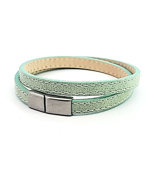 Leather bracelet Scarlett turquoise  - 1