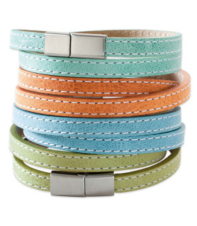 Leather bracelet Scarlett turquoise  - 3
