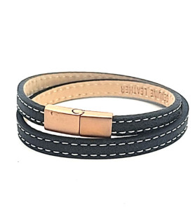 Scarlett black leather bracelet  - 1